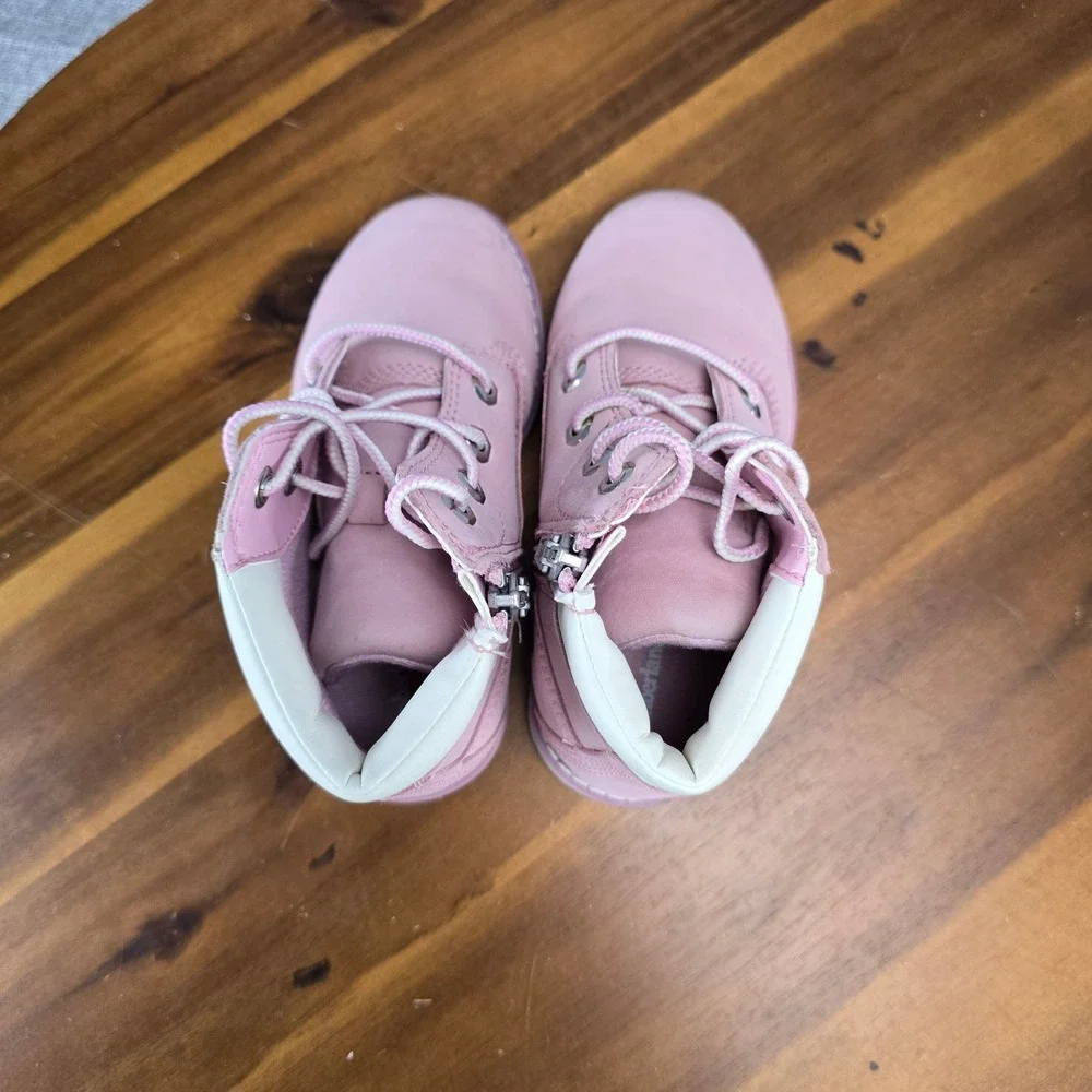 Timberland Toddler Pink Nubuck 6 Inch Side Zip Waterproof Boots TB1A27EGV20 Sz10